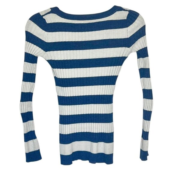 Y2k Bluewhite‎ Striped Long Sleeve - Picture 3 of 4